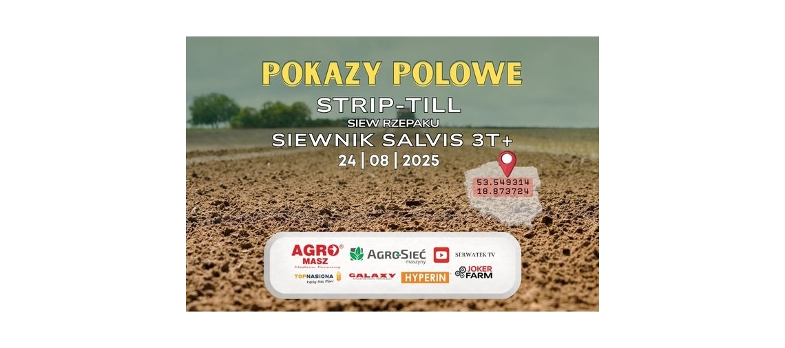 Siew rzepaku metodą strip-till SIEWNIKIEM AGRO-MASZ SALVIS 3T+
